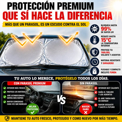 Parasol Plegable Retráctil con Protección UV