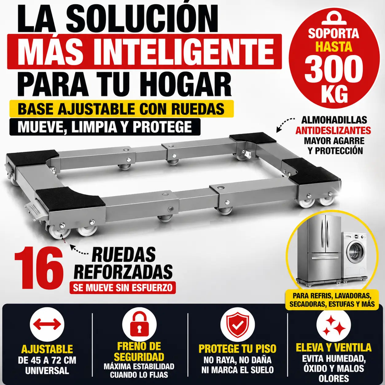 Base Móvil Multiusos para Electrodomésticos Pesados