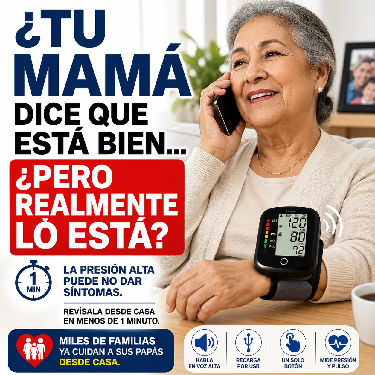 Monitor Digital de Presión Arterial de Muñeca