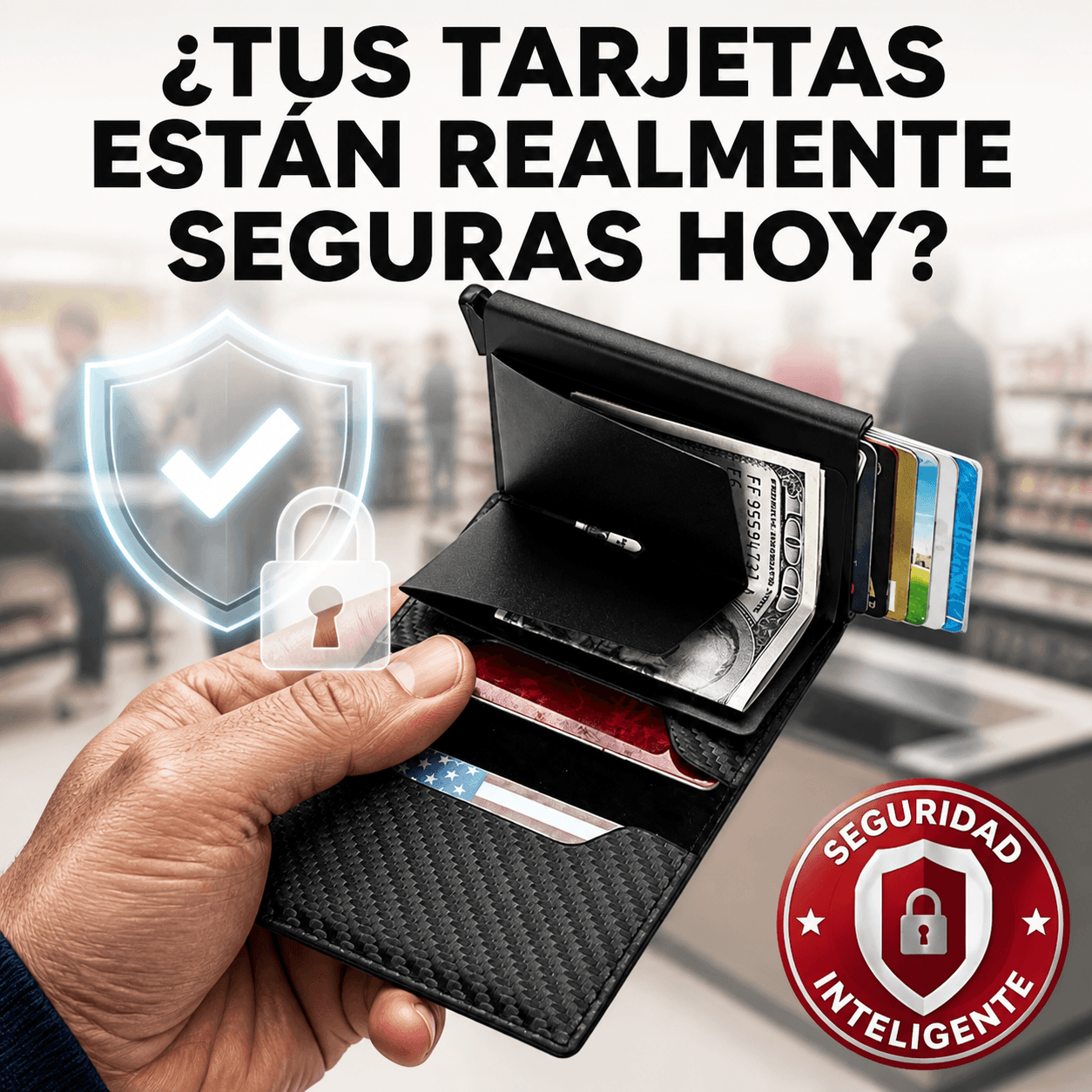 Cartera de Aluminio y Fibra de Carbono Antirrobo