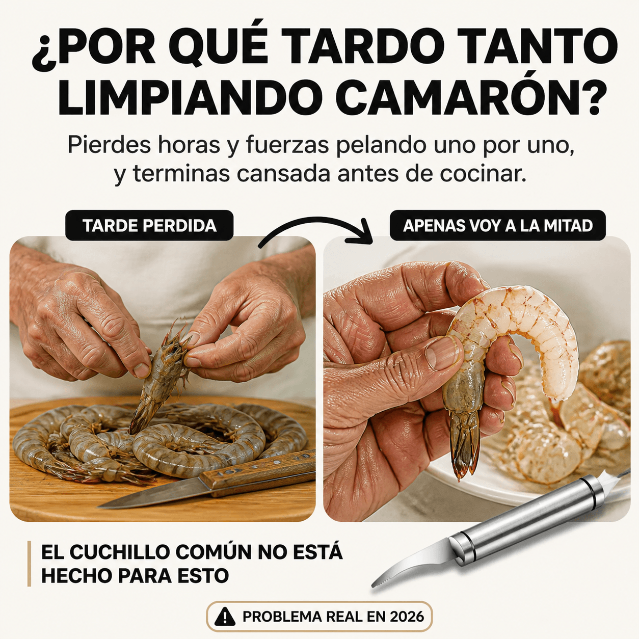 Cuchillo pelador de Limpieza de Mariscos