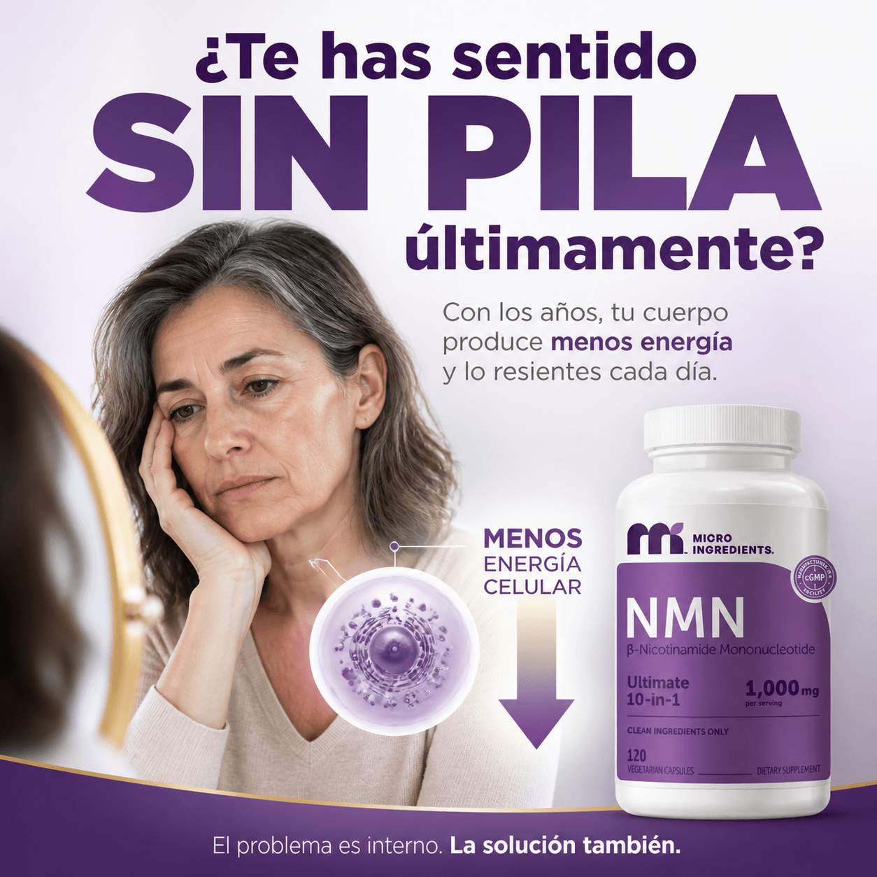Suplemento NMN Energía y Antienvejecimiento