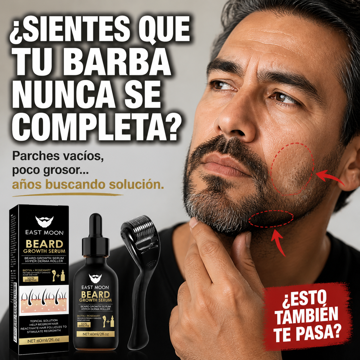 Sérum Para Crecimiento de Barba con Biotina y Romero