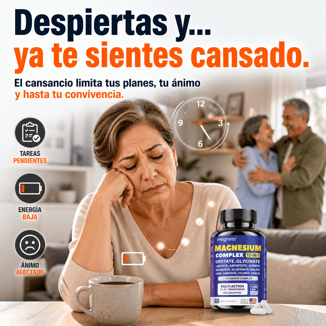 Suplemento de Magnesio Complejo 12-en-1 Alta Absorción