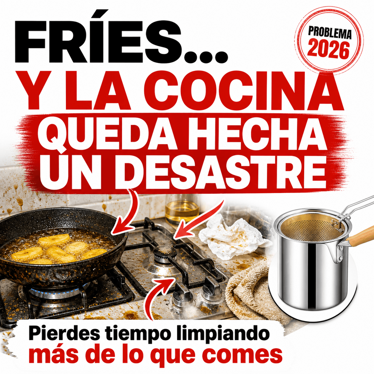 Olla con Colador Acero Inoxidable Antiadherente