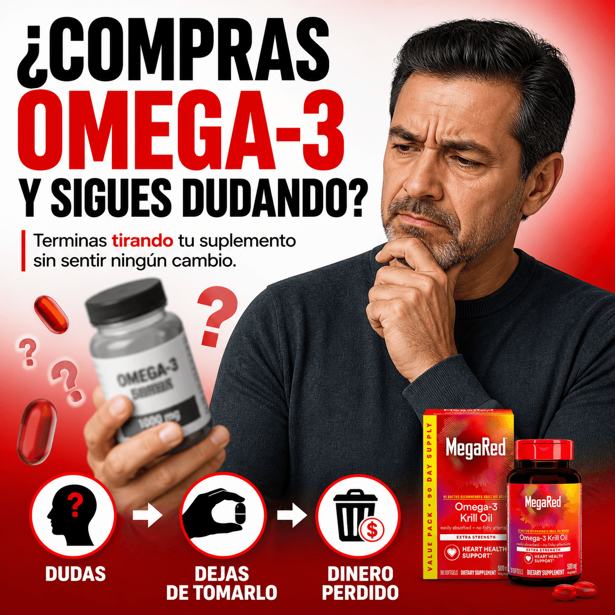 MegaRed® Aceite de Krill Extra Fuerte 90 Cápsulas