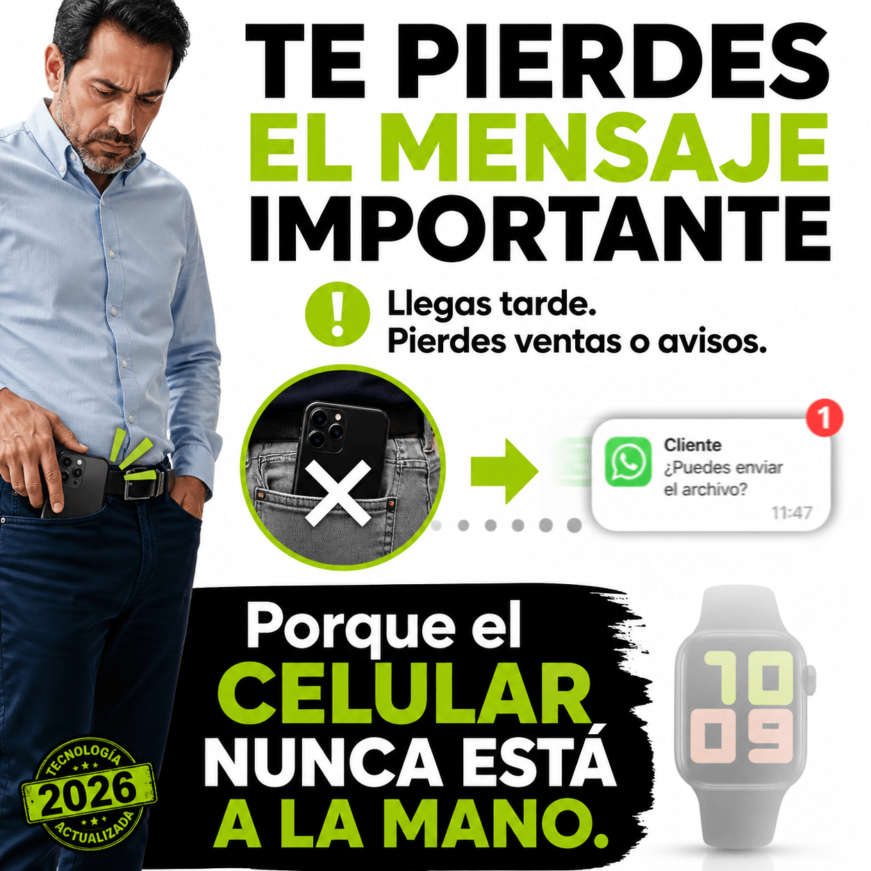 WatchTech® Reloj Inteligente Bluetooth Notificaciones