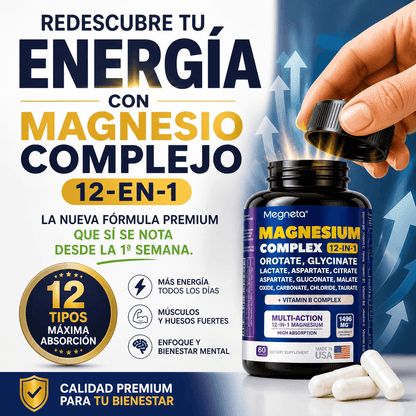 Suplemento de Magnesio Complejo 12-en-1 Alta Absorción