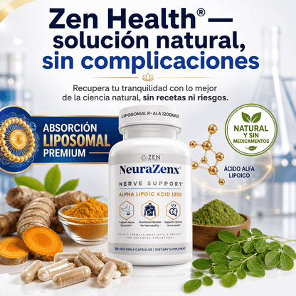 Zen Health® Cápsulas de Soporte Nervioso 120 Cápsulas