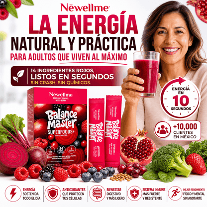 Newellme® Polvo de Superalimentos Mezcla de Bayas 14 Sobres