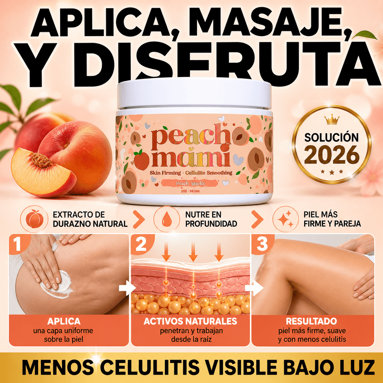 Peach Natural® Crema Reafirmante Anticelulitis 59 ml