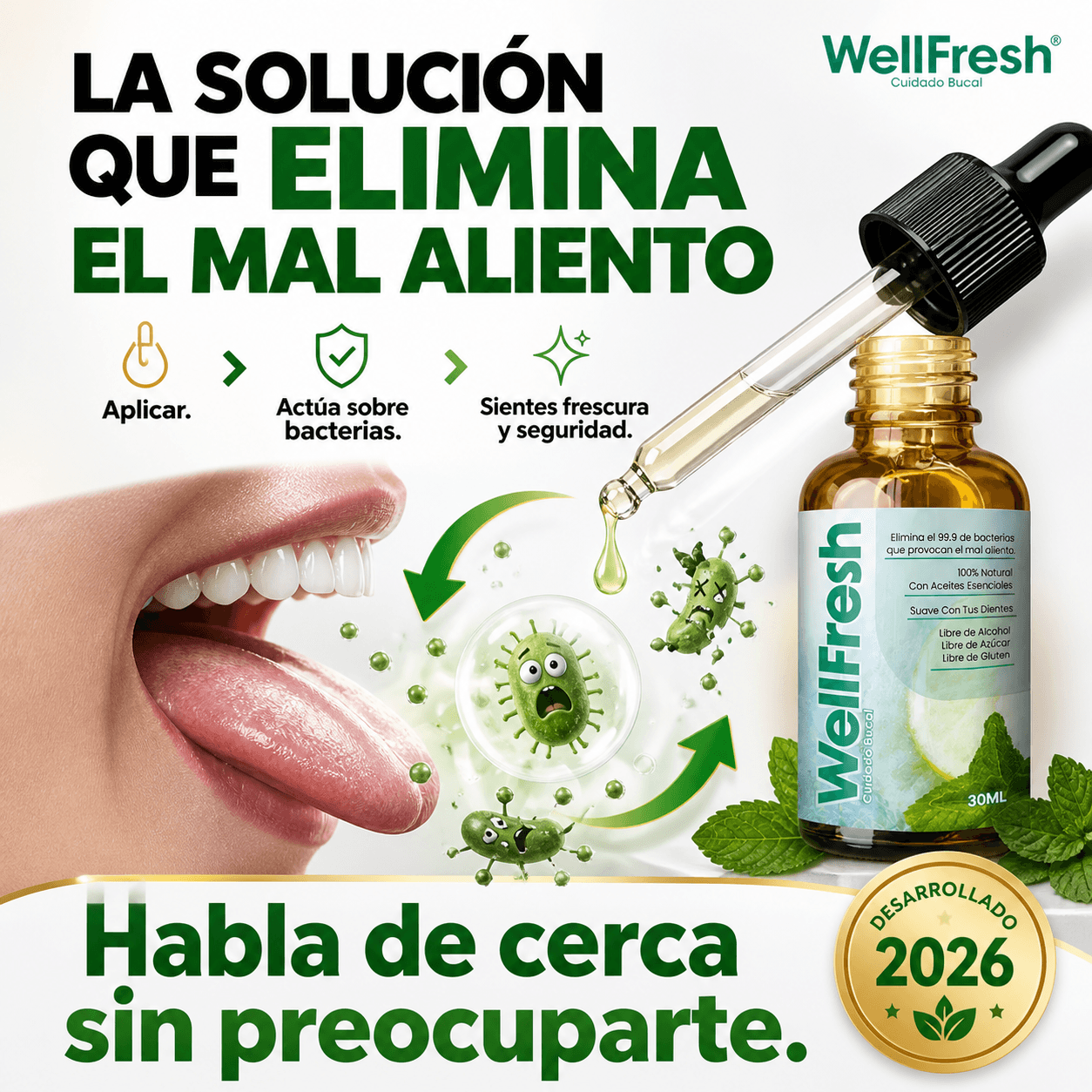 Solución Oral WellFresh® 30ml Antibacteriana
