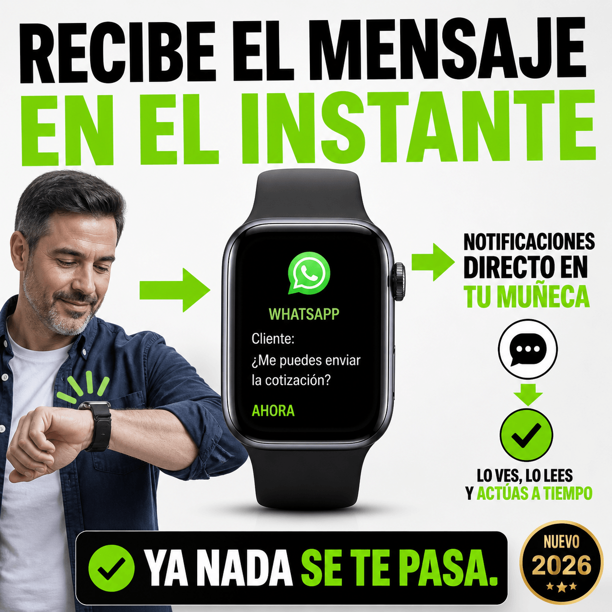 WatchTech® Reloj Inteligente Bluetooth Notificaciones