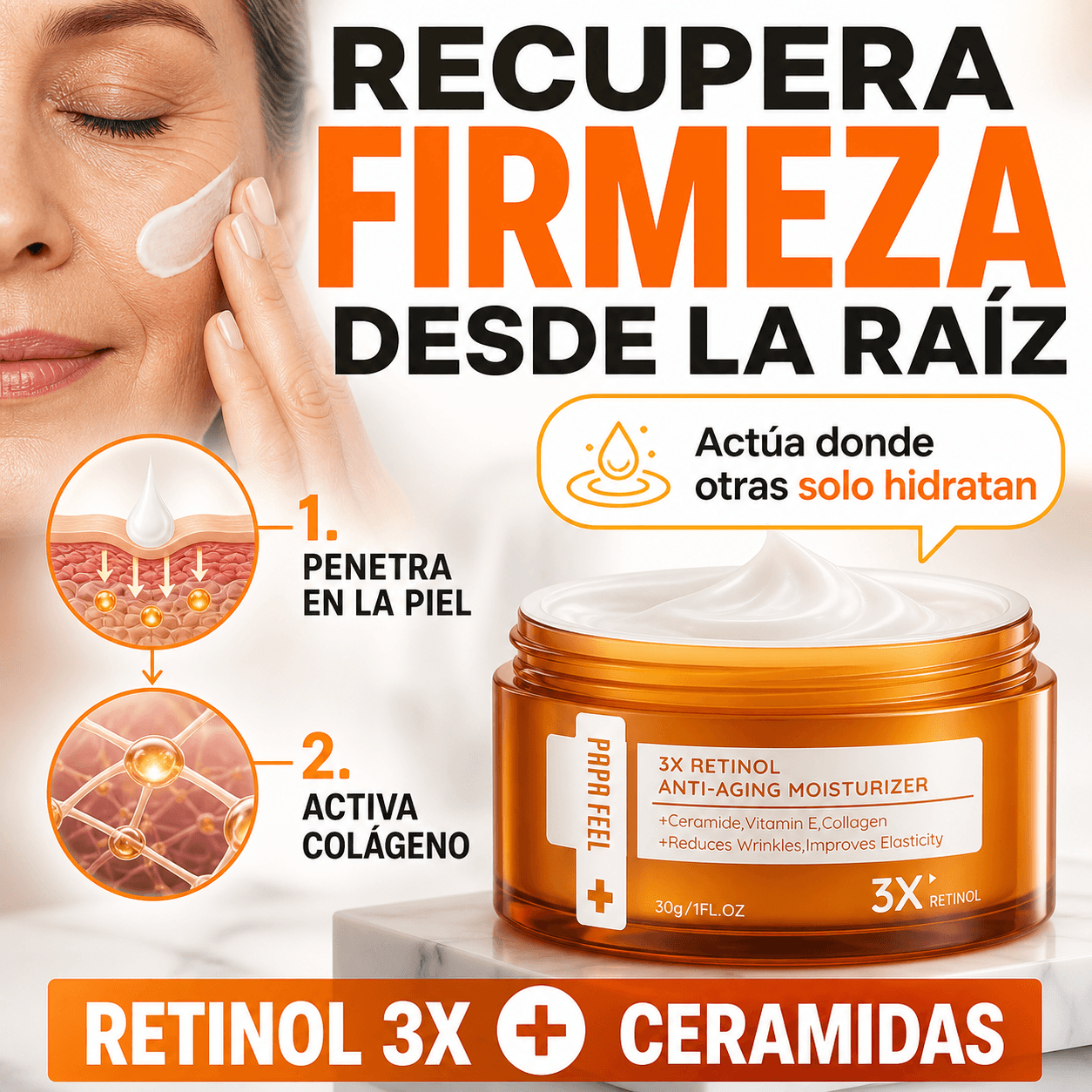 Crema Hidratante Antiedad con Retinol 3X