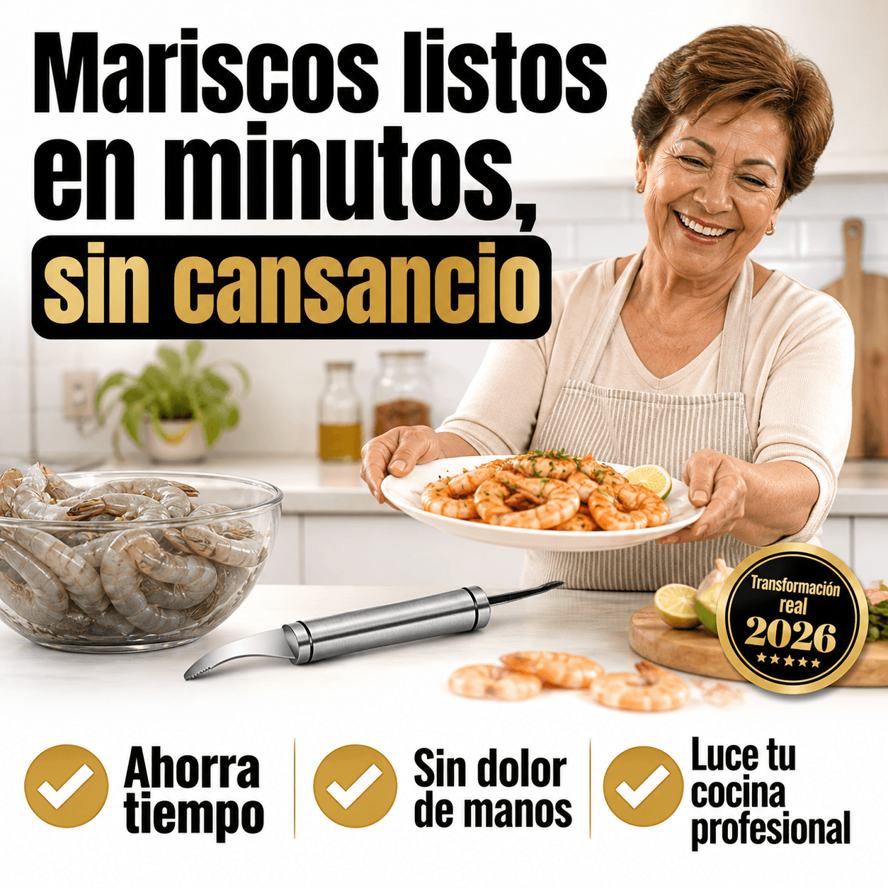 Cuchillo pelador de Limpieza de Mariscos