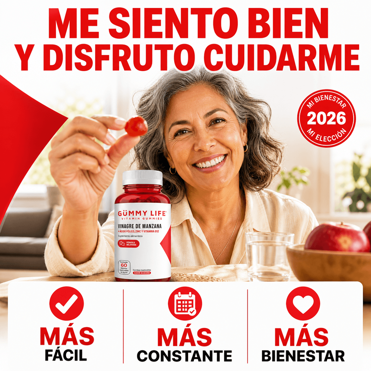 Gomitas de Vinagre de Manzana 60 Unidades