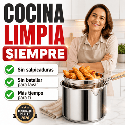 Olla con Colador Acero Inoxidable Antiadherente