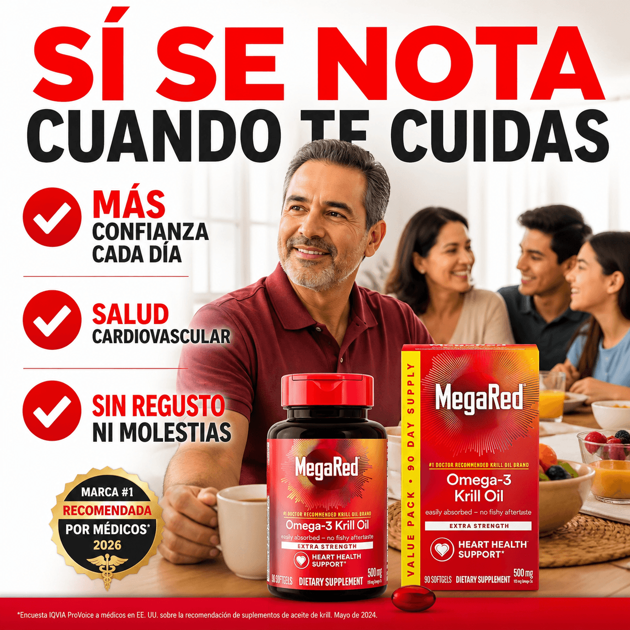 MegaRed® Aceite de Krill Extra Fuerte 90 Cápsulas