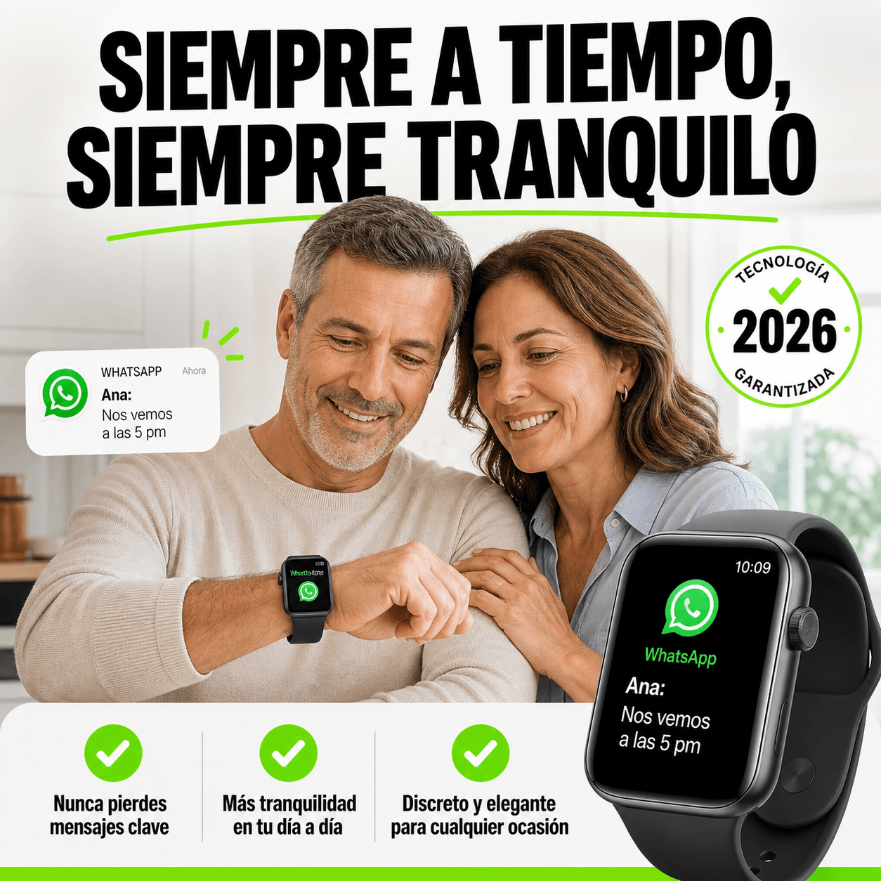 WatchTech® Reloj Inteligente Bluetooth Notificaciones