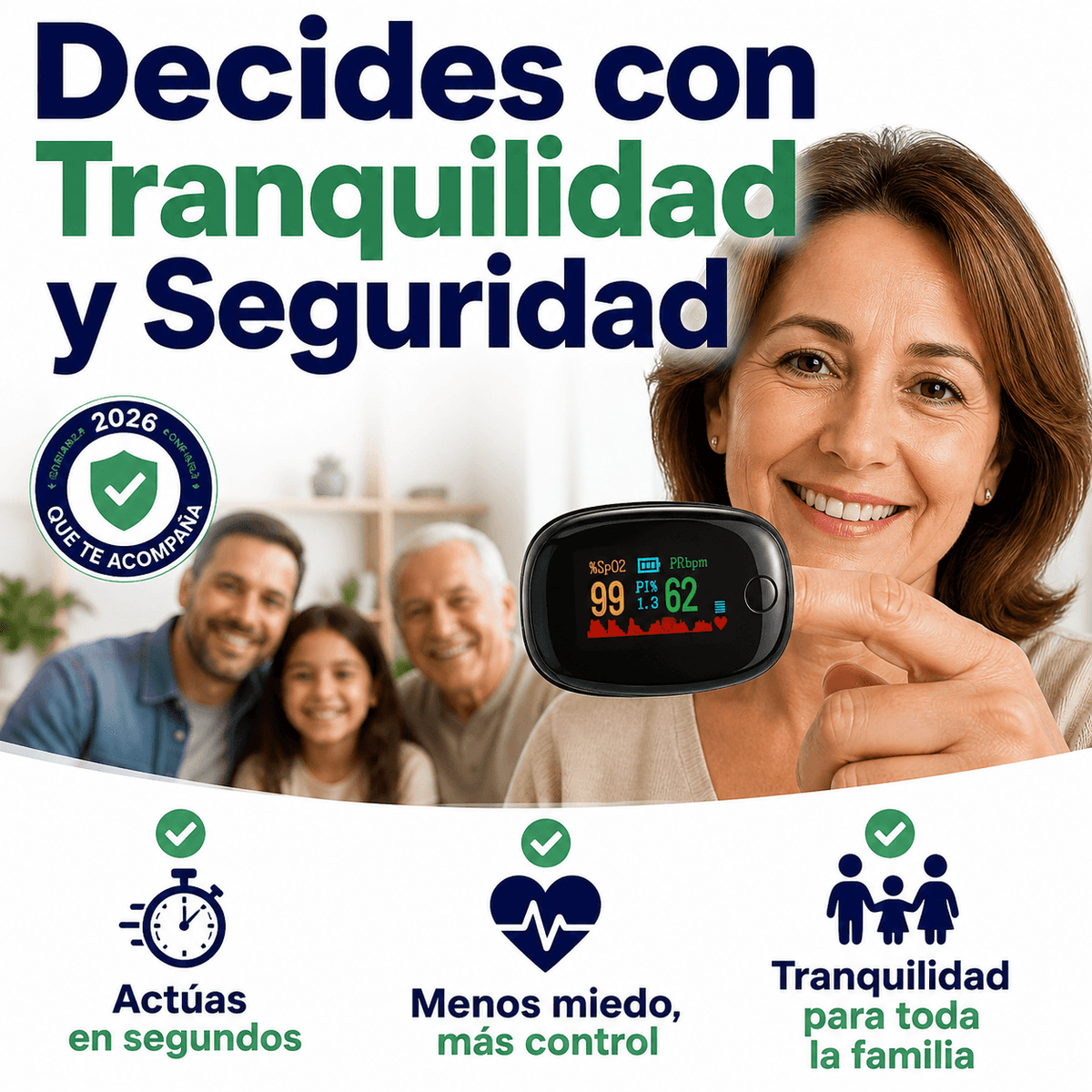 Oxímetro de Dedo con Pantalla OLED SmartHealth®