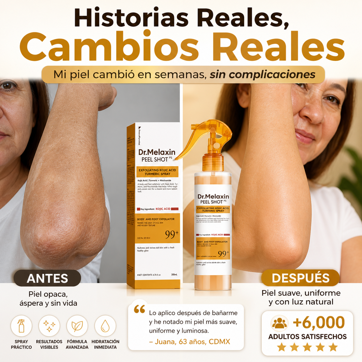 Dr.Melaxin® Spray Exfoliante Turmeric 200ml