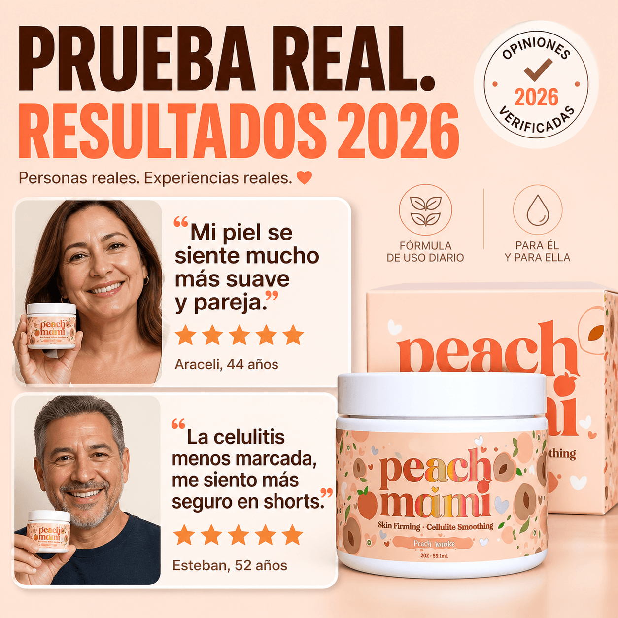 Peach Natural® Crema Reafirmante Anticelulitis 59 ml