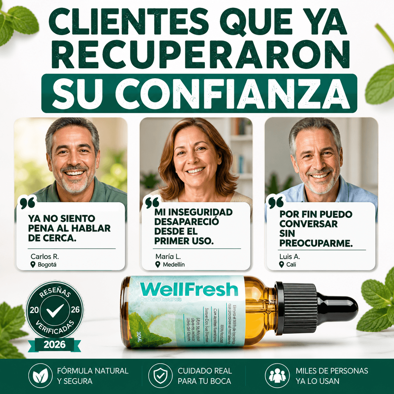Solución Oral WellFresh® 30ml Antibacteriana