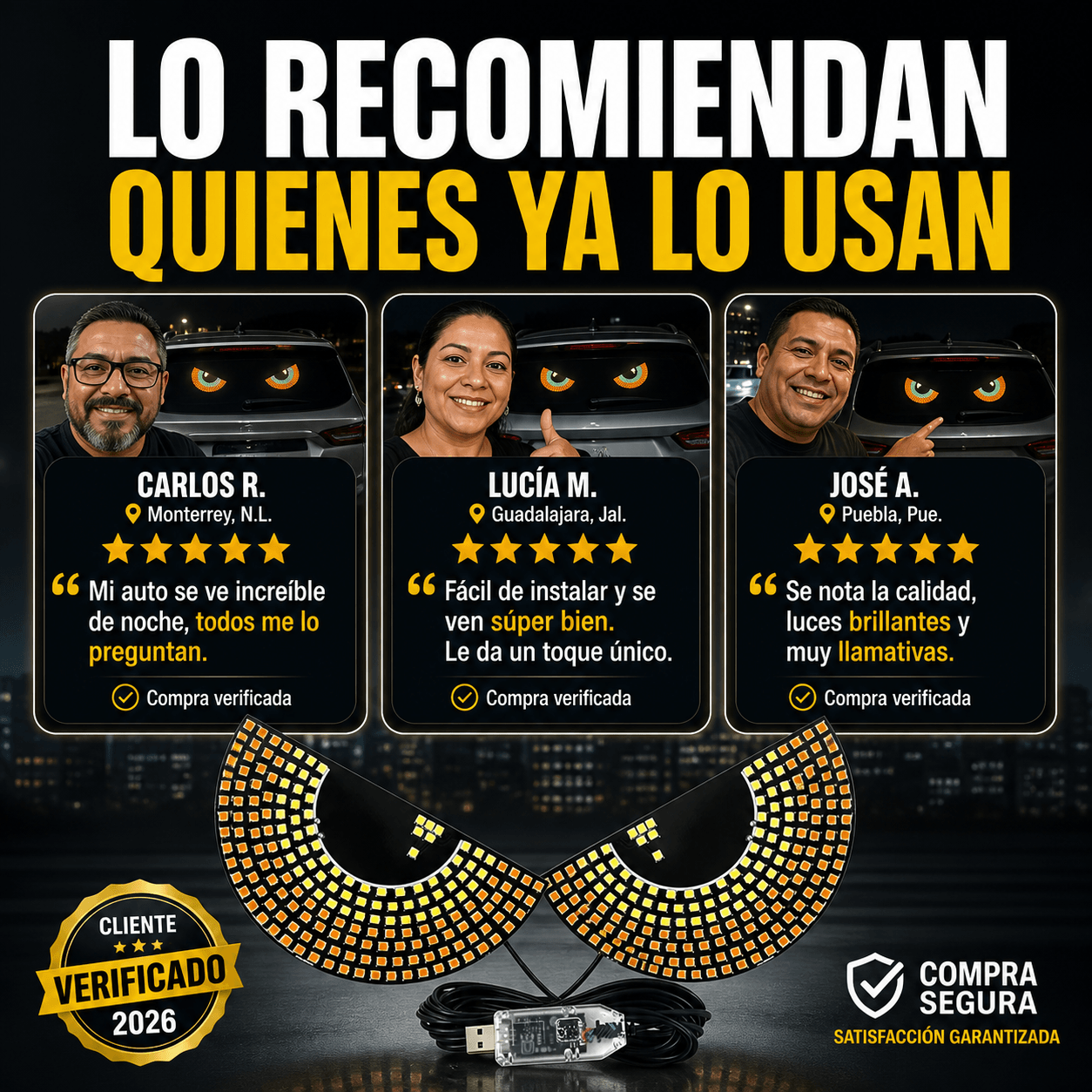 Set Ojos de Luces LED Animadas™ con Efectos HD