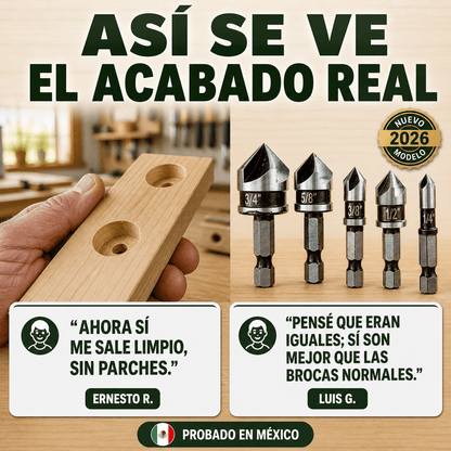 Juego de Brocas Avellanadoras de Acero para Madera