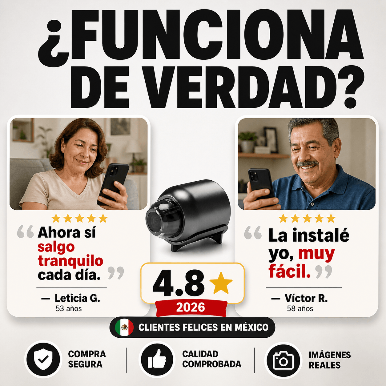 Mini Cámara de Vigilancia WiFi HD 1080P con Visión Nocturna