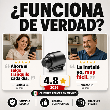 Mini Cámara de Vigilancia WiFi HD 1080P con Visión Nocturna