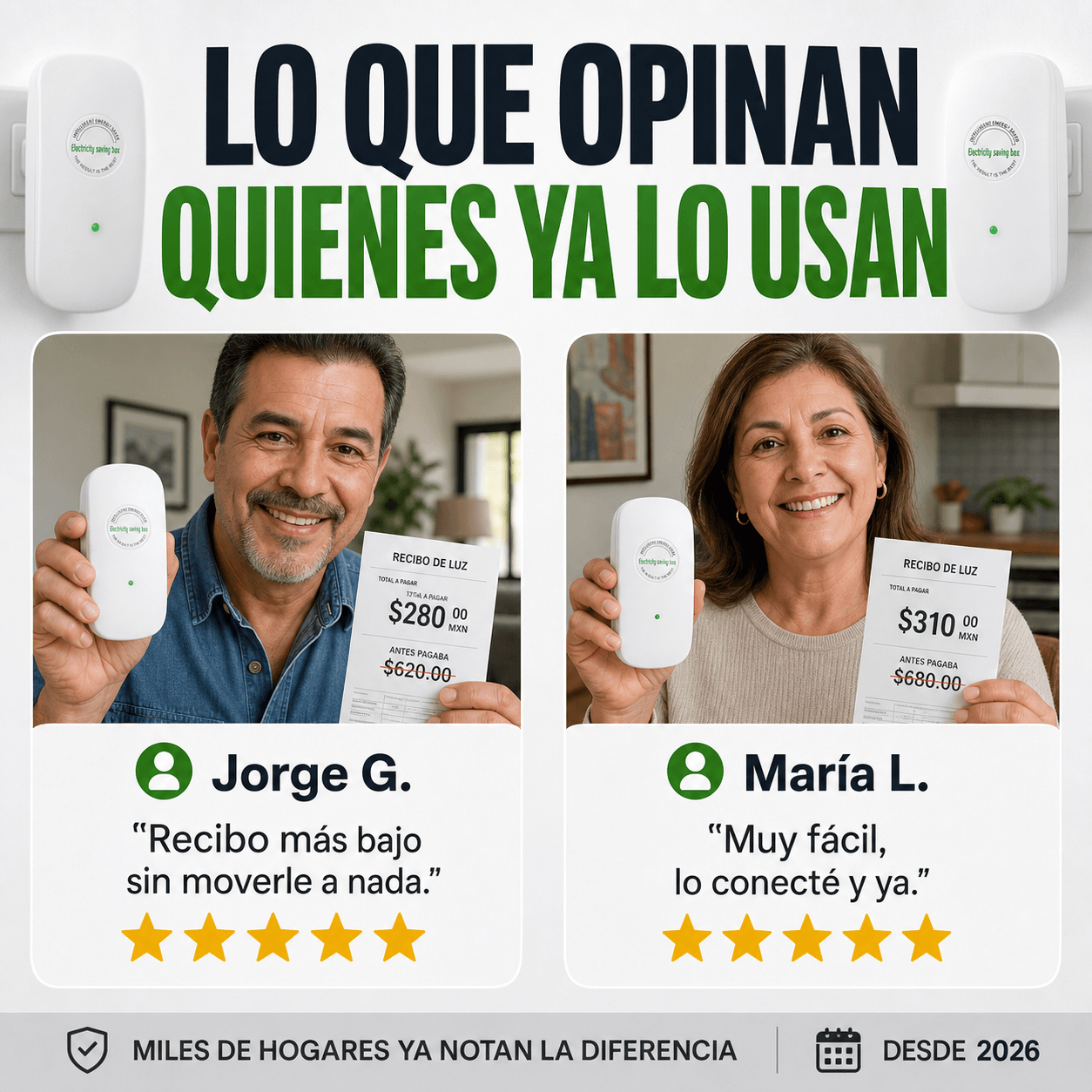 Dispositivo de Ahorro de Energía Inteligente con LED Indicador