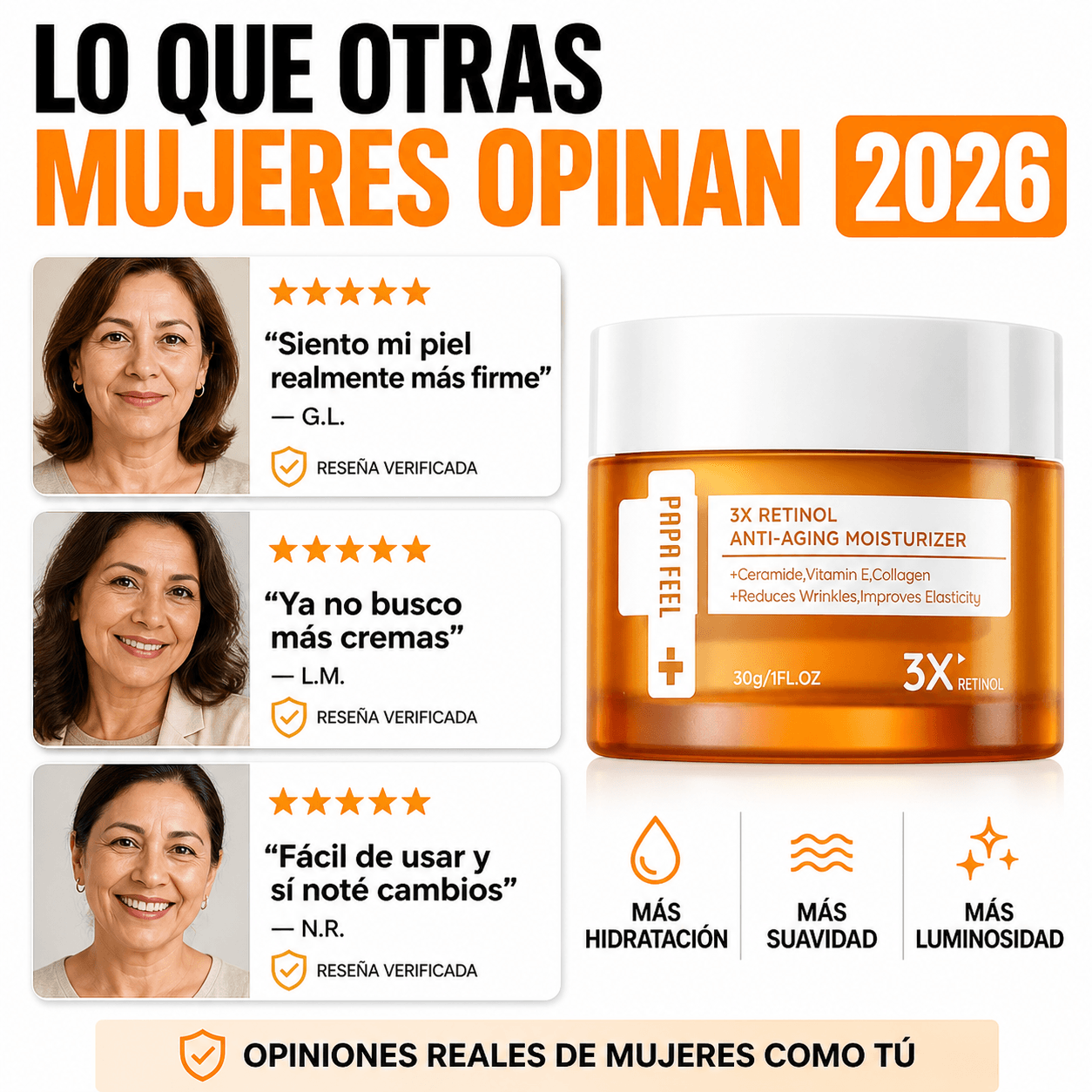 Crema Hidratante Antiedad con Retinol 3X
