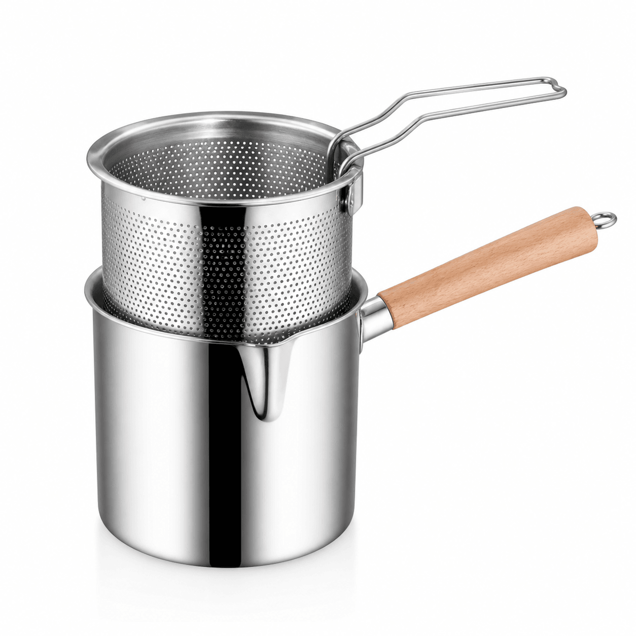 Olla con Colador Acero Inoxidable Antiadherente